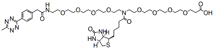 Molecular structure of the compound: N-(Methyltetrazine-PEG4)-N-Biotin-PEG4-acid