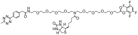 Molecular structure of the compound: N-(Methyltetrazine-PEG4)-N-Biotin-PEG4-TFP ester