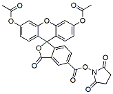 Molecular structure of the compound: (5,6)-FAM diacetate NHS ester