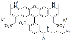 Molecular structure of the compound: BP Fluor 568 azide, 6-isomer