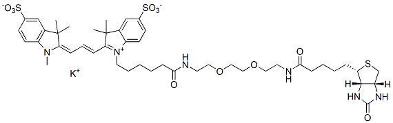 Molecular structure of the compound: Sulfo-Cy3-PEG3-biotin