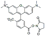 Molecular structure of the compound: TAMRA NHS ester, 6-isomer