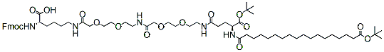 Molecular structure of the compound: FMOC-L-LYS[OCT-(OTBU)-GLU-(OTBU)-AEEA-AEEA]-OH