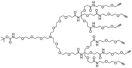 Molecular structure of the compound: N-(Boc-PEG3)-N-bis-(PEG3-Amino-Tri-(Propargyl-PEG2-ethoxymethyl)-methane)