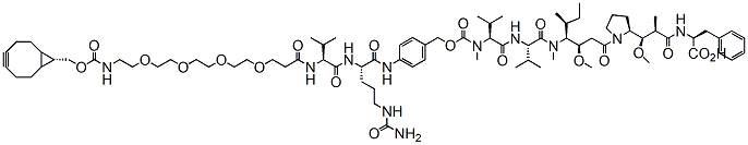 Molecular structure of the compound: endo-BCN-PEG4-Val-Cit-PAB-MMAF