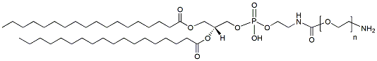 Molecular structure of the compound: DSPE-PEG-amine TFA salt, MW 2,000