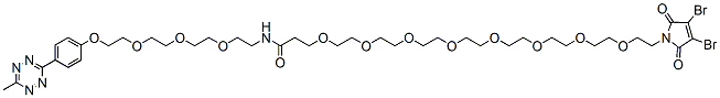 Molecular structure of the compound: Methyltetrazine-PEG4-Amido-PEG8-Mal-3,4-Dibromo