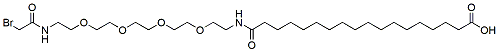 Molecular structure of the compound: 18-(Bromoacetamido-PEG4-ethylcarbamoyl)heptadecanoic acid