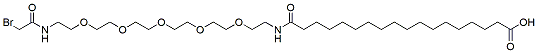 Molecular structure of the compound: 18-(Bromoacetamido-PEG5-ethylcarbamoyl)heptadecanoic acid