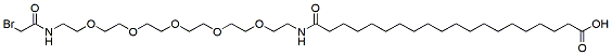 Molecular structure of the compound: 20-(Bromoacetamido-PEG5-ethylcarbamoyl)nonadecanoic acid