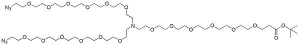 Molecular structure of the compound: N-(t-butyl ester-PEG6)-N-bis(PEG6-azide)