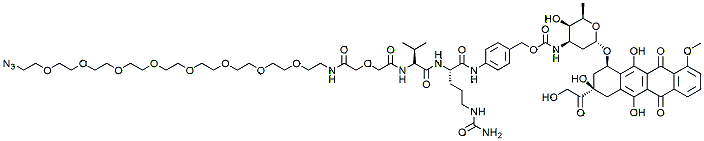 Molecular structure of the compound: Azide-PEG8-Val-Cit-Doxorubicin