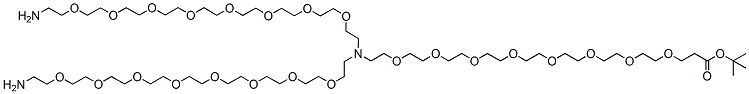 Molecular structure of the compound: N-bis(Amine-PEG8)-N-(PEG8-t-butyl ester)