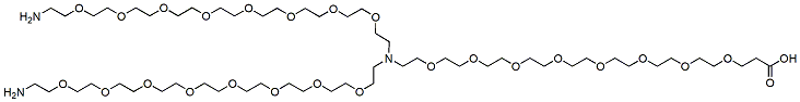 Molecular structure of the compound: N-bis(Amine-PEG8)-N-(PEG8-acid), HCl salt