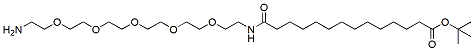 Molecular structure of the compound: 14-(Amine-PEG5-ethylcarbamoyl)tridecanoic-t-butyl ester