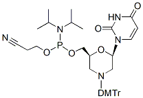 Molecular structure of the compound: N-DMTr-morpholino-U-5’-O-phosphoramidite