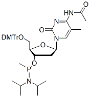 Molecular structure of the compound: 5’-O-DMTr-5-MedC(Ac)-methyl phosphonamidite