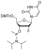 Molecular structure of the compound: 5’-O-DMTr-2’-FU-methyl phosphonamidite