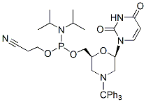 Molecular structure of the compound: N-Trityl-morpholino-U-5’-O-phosphoramidite