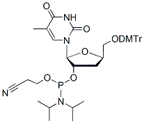 Molecular structure of the compound: 5-Me-3’-dU-2’-phosphoramidite