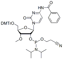 Molecular structure of the compound: 3-OMe-C(Bz)-2-phosphoramidite