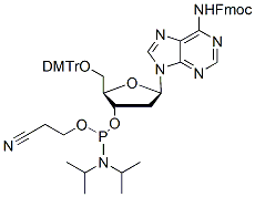 Molecular structure of the compound: 5’-O-DMTr-N6-Fmoc-dA-phosphoramidite