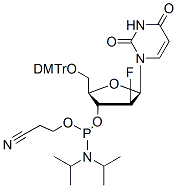 Molecular structure of the compound: 2’-Fluoro-2’-deoxy-ara-U-3’-phosphoramidite