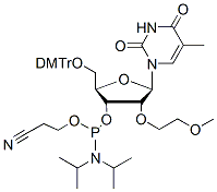 Molecular structure of the compound: 2-O-MOE-5MeU-3-phosphoramidite