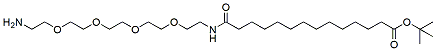 Molecular structure of the compound: 14-(Amine-PEG4-ethylcarbamoyl)tridecanoic t-butyl ester