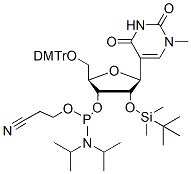 Molecular structure of the compound: 5-O-DMTr-2-O-TBDMS-N 1 -methylpseudouridine 3-(cyanoethyl-N,N-diisopropyl)phosphoramidite