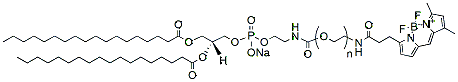 Molecular structure of the compound: DSPE-PEG-BDP FL, MW 2,000