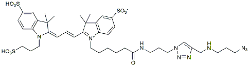 Molecular structure of the compound: Tetra-sulfo-Cy3 Azide Plus