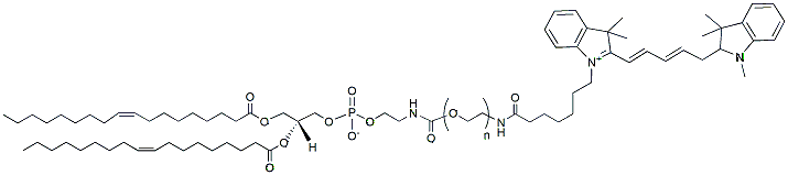 Molecular structure of the compound: DOPE-PEG-Cy5, MW 2,000