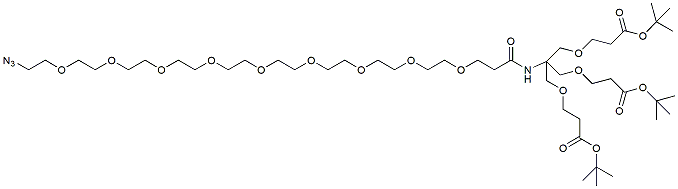 Molecular structure of the compound: Azide-PEG8-Amido-tri-(t-butoxycarbonylethoxymethyl)-methane