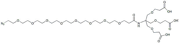 Molecular structure of the compound: Azide-PEG8-Amido-tri-(carboxyethoxymethyl)-methane