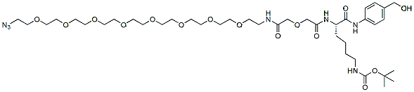 Molecular structure of the compound: Azido-PEG8-Amido-Val-Hom(N-Boc)-PAB