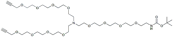Molecular structure of the compound: N-(Boc-PEG4)-N-bis(PEG4-propargyl)