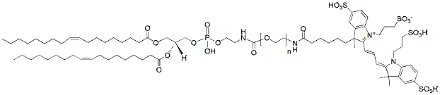 Molecular structure of the compound: DOPE-PEG-Fluor 555, MW 5,000