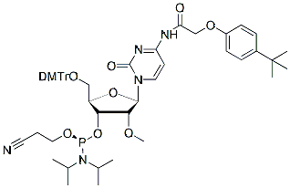 Molecular structure of the compound: DMT-2O-Methyl-rC(tac) Phosphoramidite