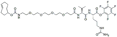 Molecular structure of the compound: TCO-PEG4-Val-Cit-PFP Ester