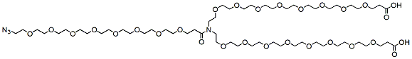 Molecular structure of the compound: N-(Azide-PEG8-carbonyl)-N-bis(PEG8-acid)