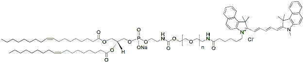 Molecular structure of the compound: DOPE-PEG-Cy5.5, MW 2,000
