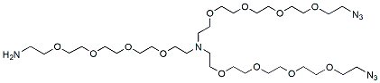 Molecular structure of the compound: N-(Amino-PEG4)-N-bis(PEG4-Azide)