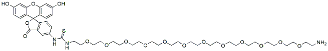 Molecular structure of the compound: Fluorescein-PEG12-amide, TFA salt