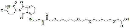 Molecular structure of the compound: Pomalidomide-C2-amido-(C1-O-C5-O-C1)2-COOH