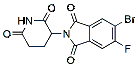 Molecular structure of the compound: 5-bromo-2-(2,6-dioxopiperidin-3-yl)-6-fluoro-2,3-dihydro-1H-isoindole-1,3-dione