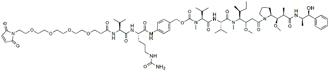 Molecular structure of the compound: Mal-PEG4-Val-Cit-PAB-MMAE