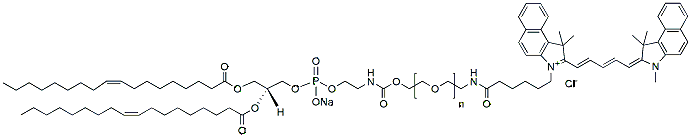 Molecular structure of the compound: DOPE-PEG-Cy5.5, MW 5,000