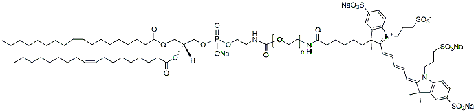 Molecular structure of the compound: DOPE-PEG-Fluor 647, MW 2,000