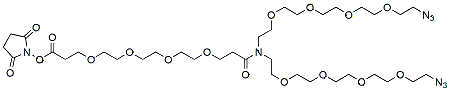 Molecular structure of the compound: N-(NHS ester-PEG4)-N-bis(PEG4-azide)